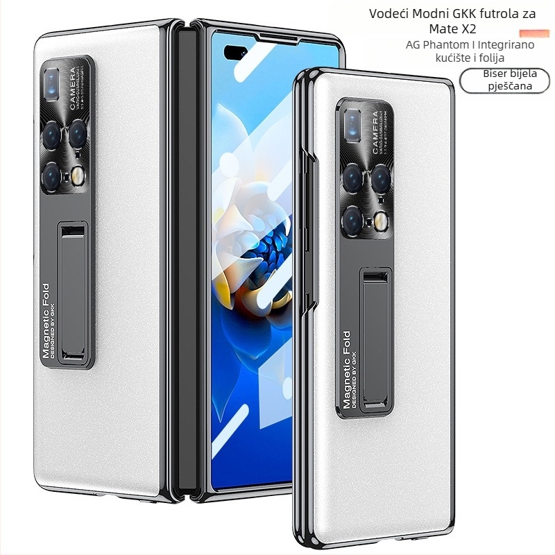 Kućište za Huawei MateX2, sklopivi telefon, s punom zaštitom i integriranim zaslonom, AG Phantom sjajna površina, crna