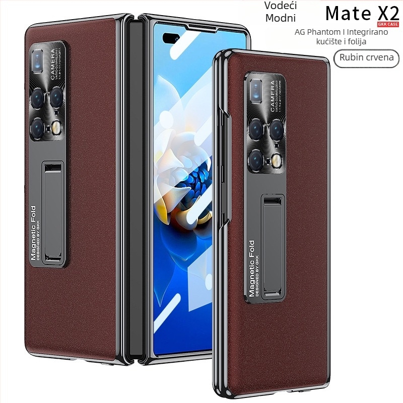 Kućište za Huawei MateX2, sklopivi telefon, s punom zaštitom i integriranim zaslonom, AG Phantom sjajna površina, crna