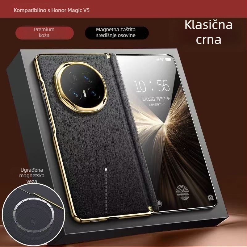 Kućište za Glory MagicV5 – sveobuhvatna zaštita od padova, poslovni minimalistički stil, kožni materijal