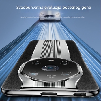 Za Honor Magic4 Pro: kožna stražnja maska s punom zaštitom objektiva, otporna na padove, ručno izrađeno, Porsche stil
