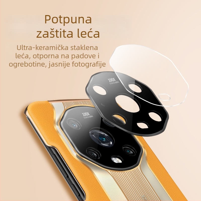 Za Honor Magic4 Pro: kožna stražnja maska s punom zaštitom objektiva, otporna na padove, ručno izrađeno, Porsche stil