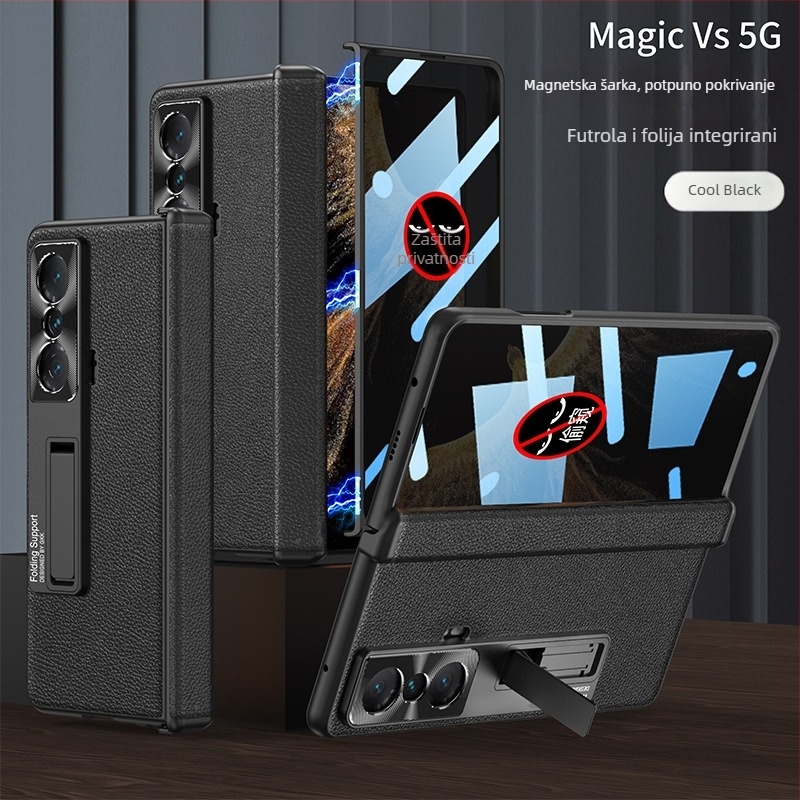 Kućište za Honor Magic Vs s preklopom, puna zaštita, zaštita privatnosti, otpornost na pad, šarka, umjetna koža