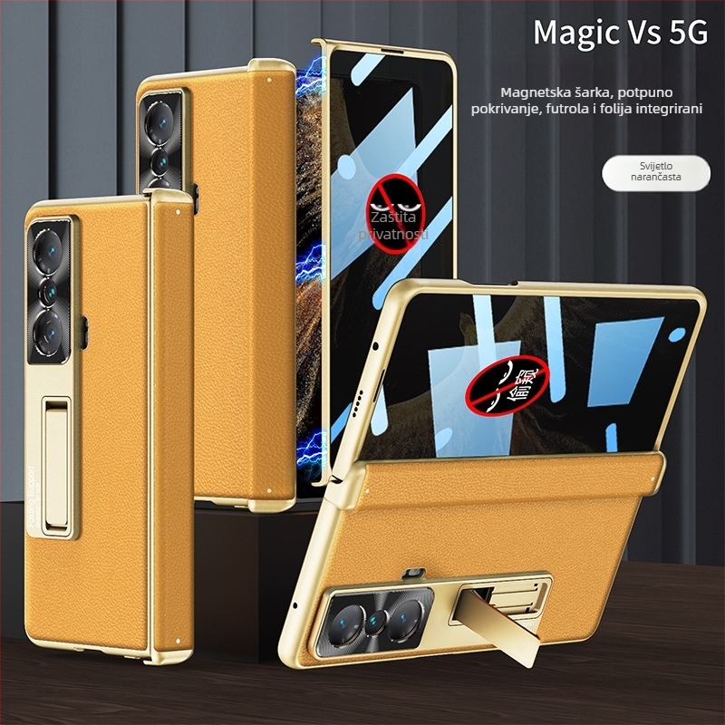 Kućište za Honor Magic Vs s preklopom, puna zaštita, zaštita privatnosti, otpornost na pad, šarka, umjetna koža