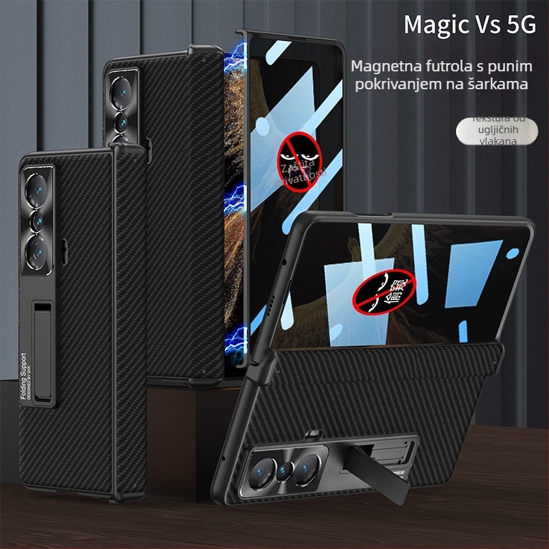 Kućište za Honor Magic Vs s preklopom, puna zaštita, zaštita privatnosti, otpornost na pad, šarka, umjetna koža