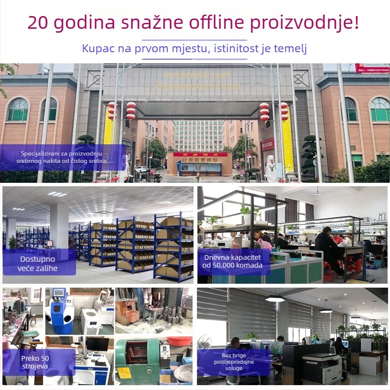 Uhani od srebra Sterling 999 s četiri kandže dijamantnim ugradbama i resicama, antialergijski, geometrijski stil