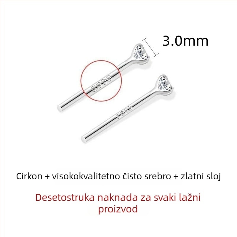 Uhani od srebra Sterling 999 s četiri kandže dijamantnim ugradbama i resicama, antialergijski, geometrijski stil