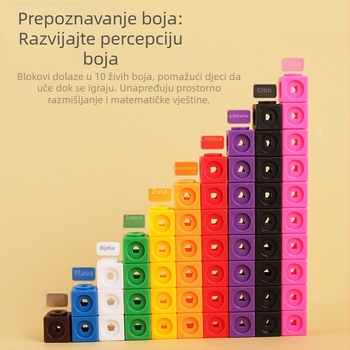 Razdvojno-sklopivi kućni blokovi s grafičkim spojnim pločicama — 3D građevinske igračке za ranu matematiku, materijal TPE