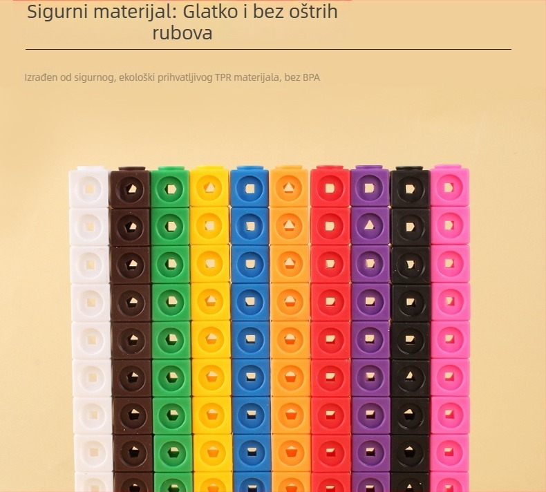 Razdvojno-sklopivi kućni blokovi s grafičkim spojnim pločicama — 3D građevinske igračке za ranu matematiku, materijal TPE