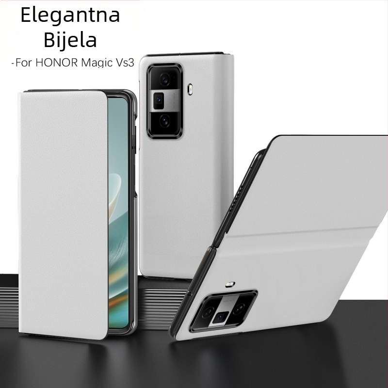 Futrola za Honor Magic V3 s preklopnim zaslonom i stalkom – potpuna zaštita, otporna na padove, otporna na habanje, materijal PC + umjetna koža, strojna obrada