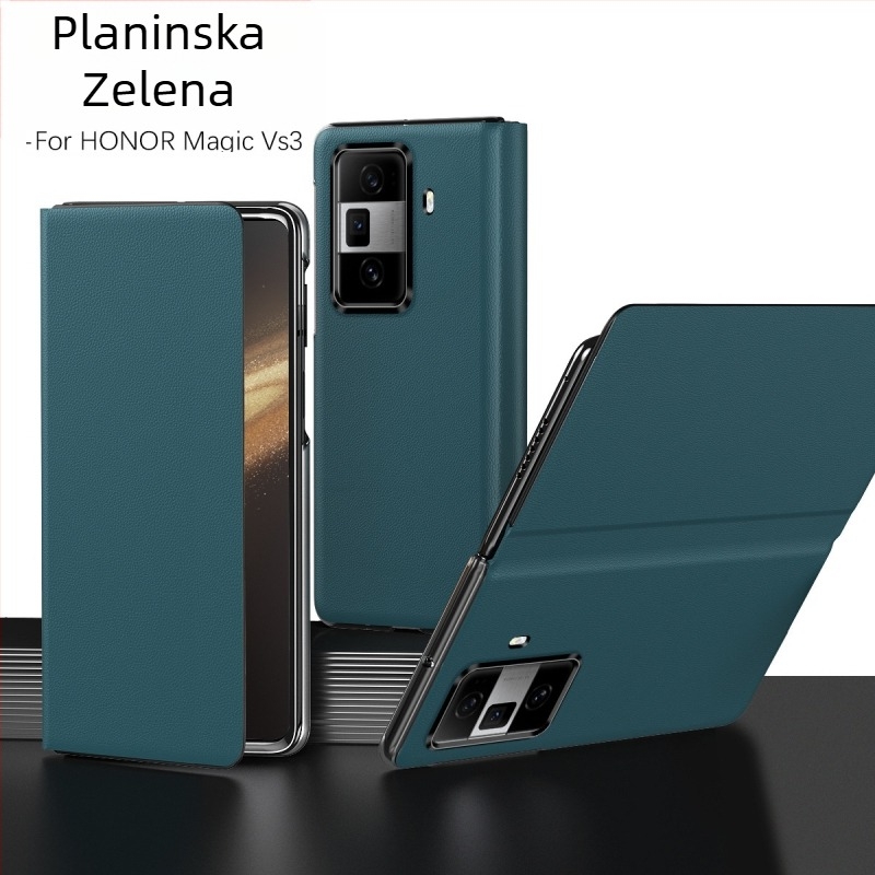 Futrola za Honor Magic V3 s preklopnim zaslonom i stalkom – potpuna zaštita, otporna na padove, otporna na habanje, materijal PC + umjetna koža, strojna obrada