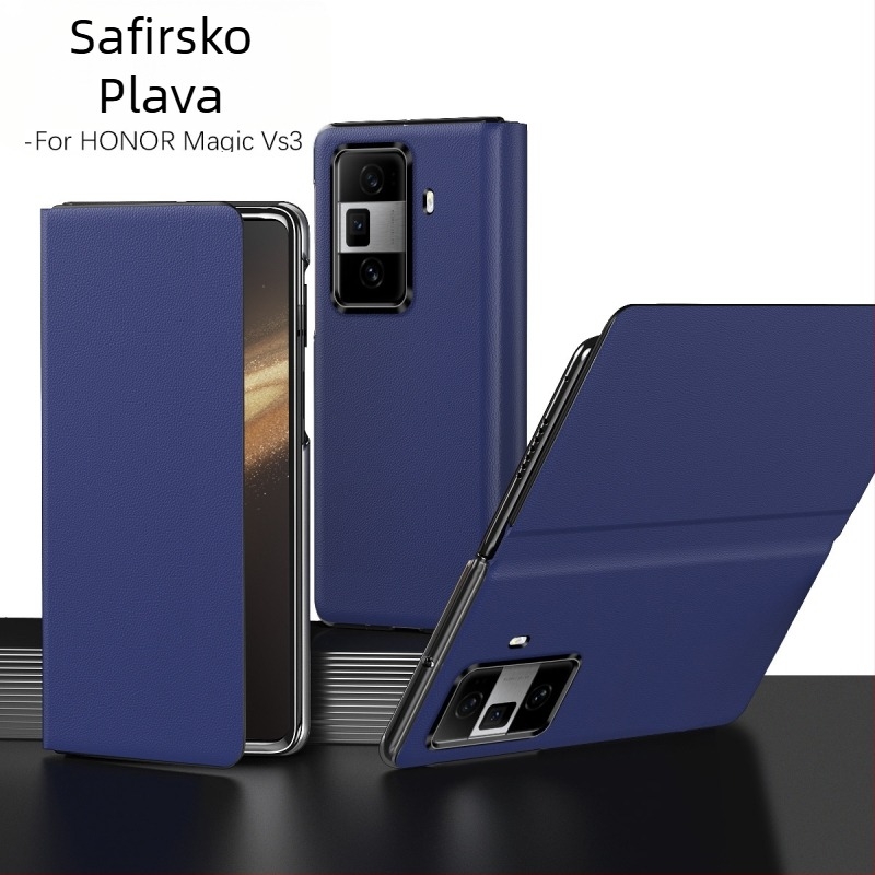 Futrola za Honor Magic V3 s preklopnim zaslonom i stalkom – potpuna zaštita, otporna na padove, otporna na habanje, materijal PC + umjetna koža, strojna obrada