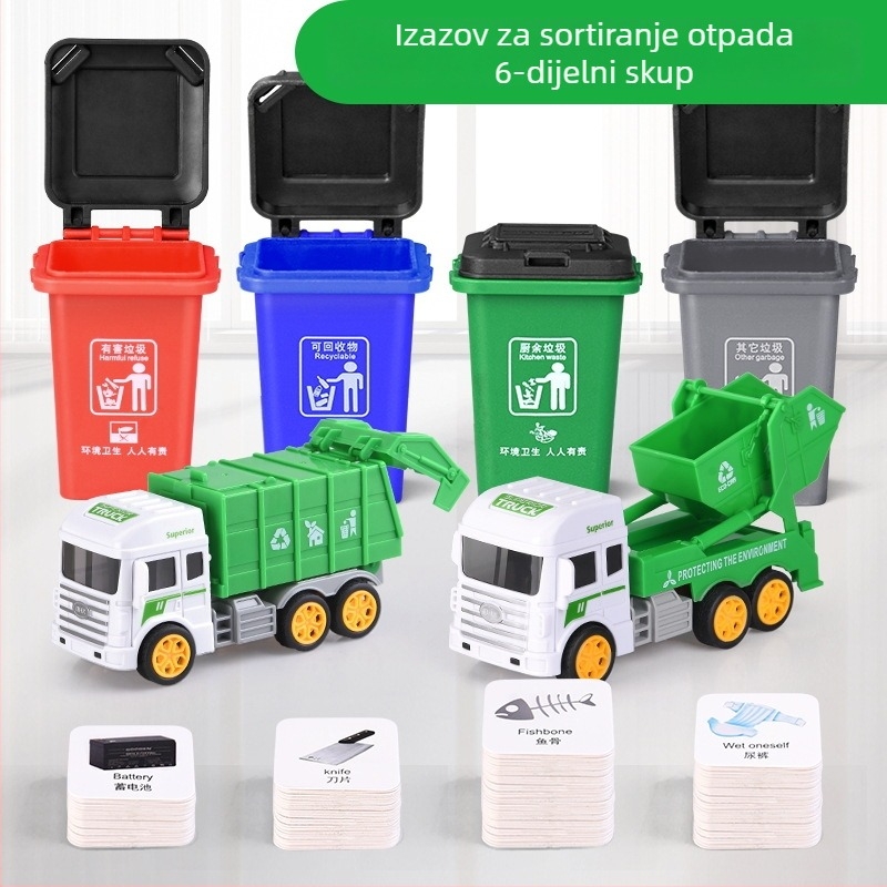Stolna igra sortiranja otpada za djecu – edukativna igra sortiranja, uzrast 4–6 godina, plastika, bez električne