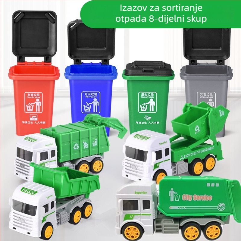 Stolna igra sortiranja otpada za djecu – edukativna igra sortiranja, uzrast 4–6 godina, plastika, bez električne