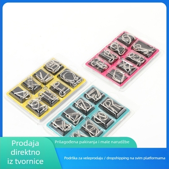 Metalni glavolom s devet lanaca – edukativna igračka za otključavanje, kutija, mogućnost logotipa