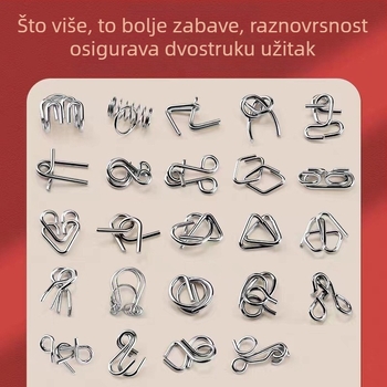 Metalni glavolom s devet lanaca – edukativna igračka za otključavanje, kutija, mogućnost logotipa