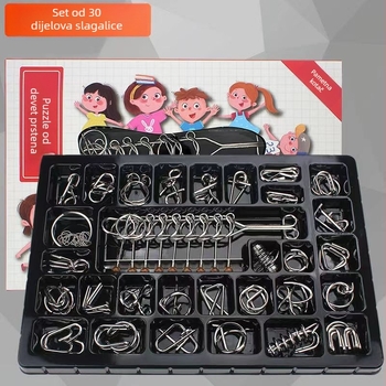 Metalni glavolom s devet lanaca – edukativna igračka za otključavanje, kutija, mogućnost logotipa