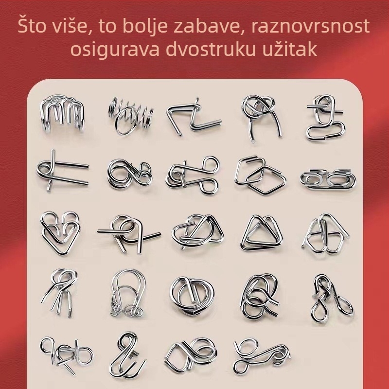 Metalni glavolom s devet lanaca – edukativna igračka za otključavanje, kutija, mogućnost logotipa