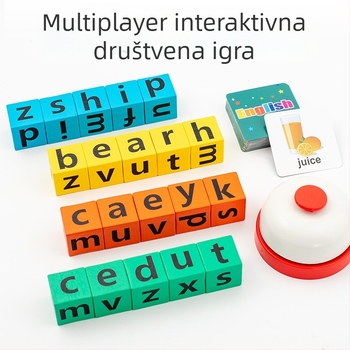 Drvene kartice s riječima za Montessori ranu edukaciju – građevni blokovi za djecu 4–6 godina, igra pravopisa, OEM logo