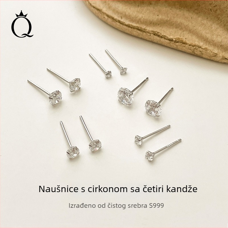 Naušnice JOLLY'S • Srebro 99% čistoće • Geometrijski oblik • Srebrni šiljci za uši • Obrada Seiko