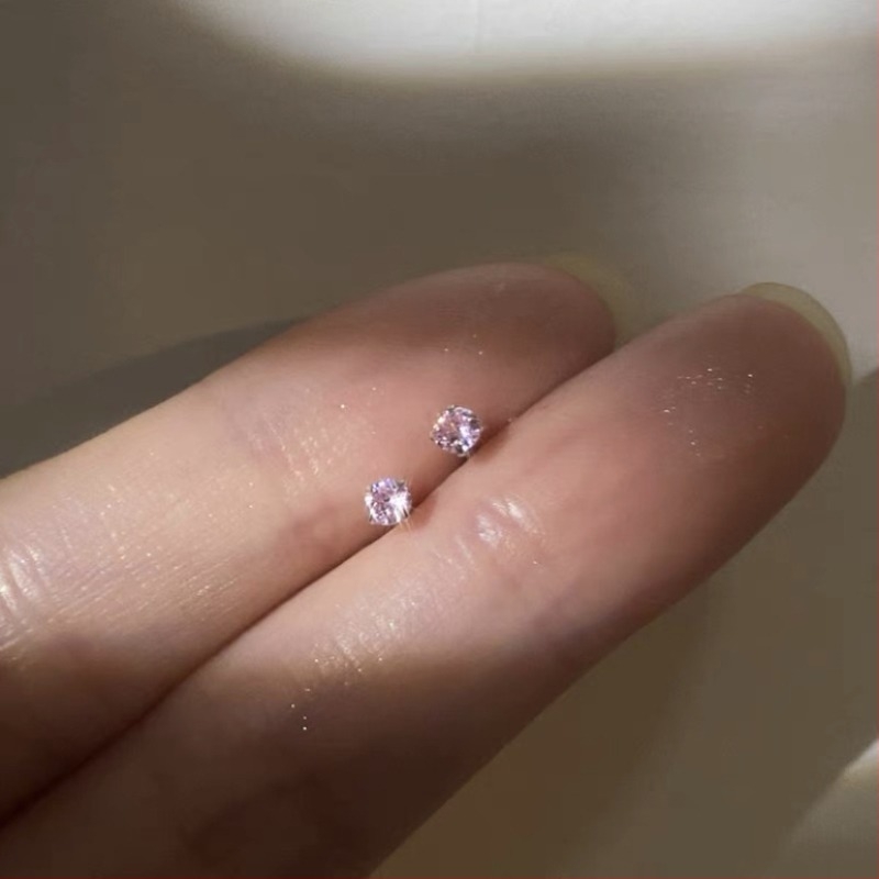 S999 Sterling Silver Earbone studovi za žene, minimalistički i kompaktni, sitni šareni dijamanti za piercing uha, svestrane i luksuzne naušnice u Instagram stilu