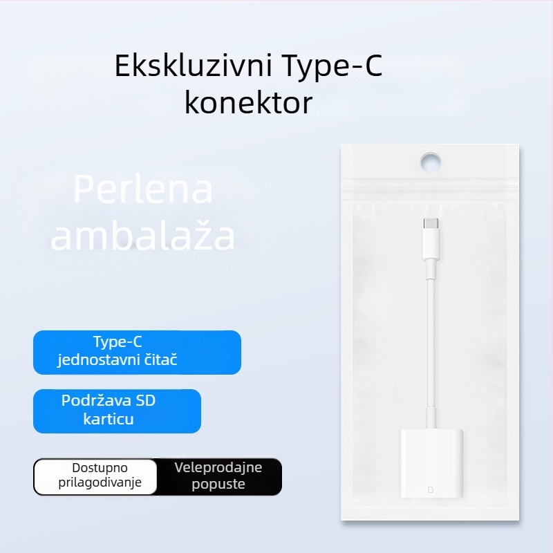 Vanjski dvostruki SD/TF čitač kartica za pametne telefone i računala, kompatibilan s iPhone 15 i Huawei uređajima, sučelje Type-C/Apple