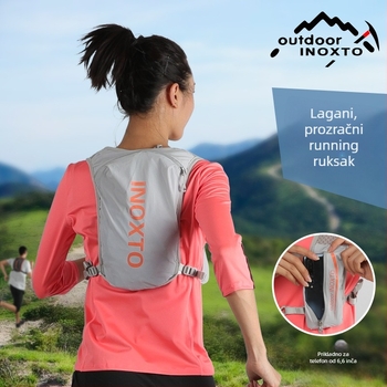 Sportski ruksak za trčanje i planinarenje s 5L hidracijskim spremnikom, najlon materijal, unisex dizajn, jastučićasti rameni pojasevi, model 591