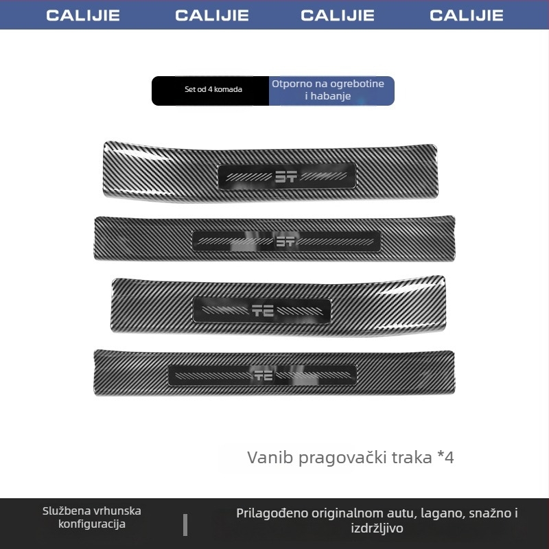 Unutarnji dekor od karbonskih vlakana: naljepnica za pragove vrata i pedalu dobrodošlice G700 — kompatibilno s Jietu Zongheng G700, automatski mjenjač, model 2025