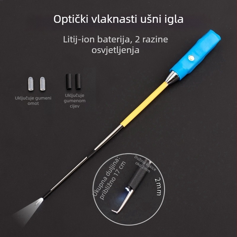 Shunwanjia svjetleća žlica za uho s vizualnim endoskopom, USB punjenje, nehrđajući čelik