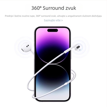 Type-C žične slušalice za Apple 7-16 Pro, In-Ear, kabel duljine 120 cm, osjetljivost 110 dB