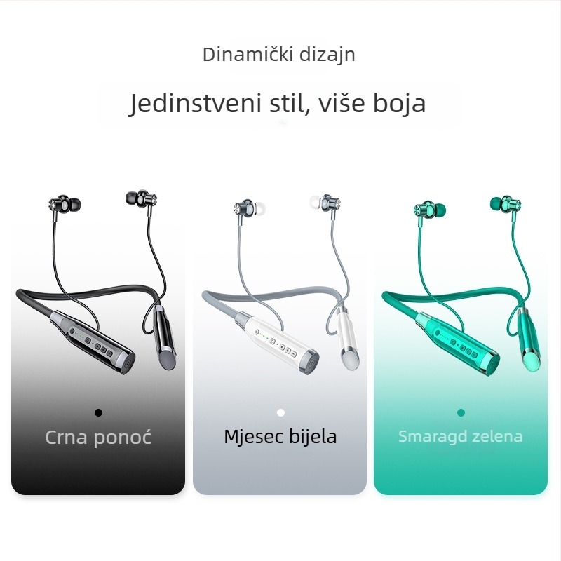 A12 Bluetooth slušalice oko vrata, Bluetooth 6.0, domet 10 m, trajanje baterije više od 8 sati, IPX5 vodootporne, stereo bežične