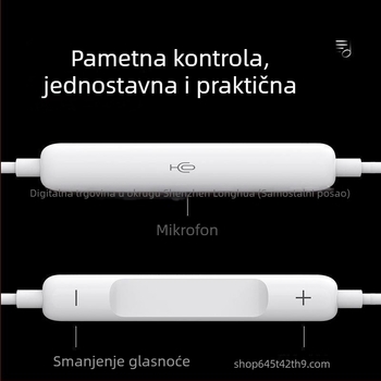 Adapter 3,5 mm na USB-C za Apple žične slušalice (2. i 3. generacija) – Android kompatibilan, in-ear dizajn