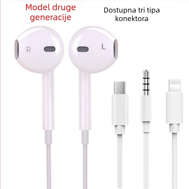 Adapter 3,5 mm na USB-C za Apple žične slušalice (2. i 3. generacija) – Android kompatibilan, in-ear dizajn