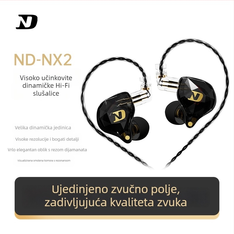 In-ear žične slušalice s izmjenjivim kabelom, mikrofon, 3,5 mm L-oblik priključak, 10 mm driver, 20–40000 Hz, 1,25 m kabel