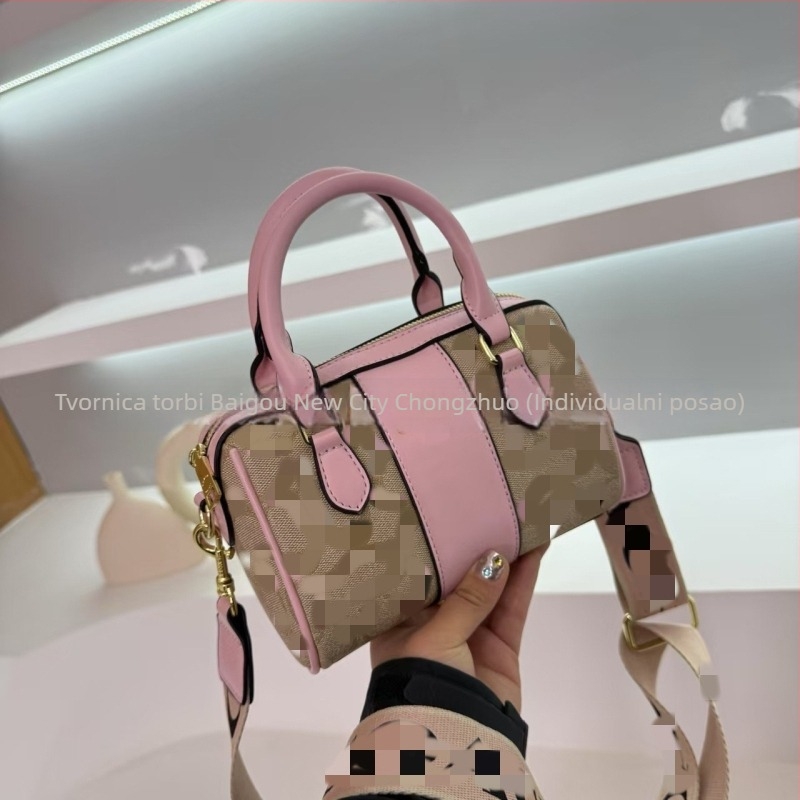 PU mini Boston torba s jastučićem za žene, mala crossbody torba s zatvaračem i unutarnjom ID pretinicom