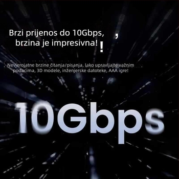 SD002 Aluminijsko kućište za tvrdi disk s aktivnim hlađenjem, 4TB kapacitet, 10Gbps prijenos