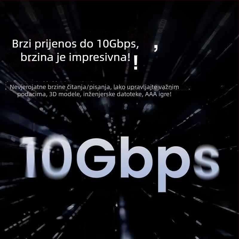 SD002 Aluminijsko kućište za tvrdi disk s aktivnim hlađenjem, 4TB kapacitet, 10Gbps prijenos