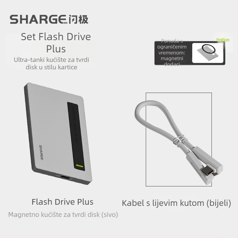 SD002 Aluminijsko kućište za tvrdi disk s aktivnim hlađenjem, 4TB kapacitet, 10Gbps prijenos