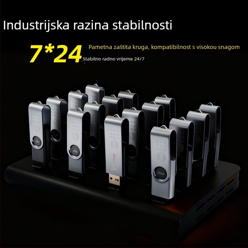 Kdata GH USB 2.0 hub s vanjskim napajanjem, kabel duljine 1,8 m, brzina prijenosa 1000 MB/s