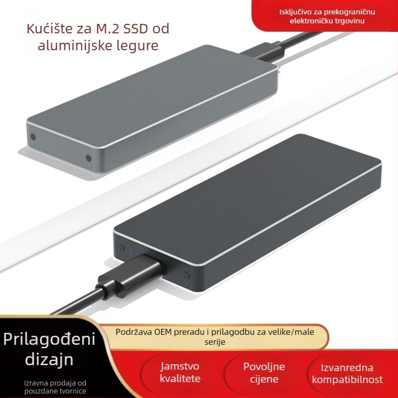 Kućište za M.2 NVMe SSD, USB 3.1/3.0, aluminijsko kućište, CZL-4NU31, podrška do 2TB, brzina prijenosa do 10 Gbps