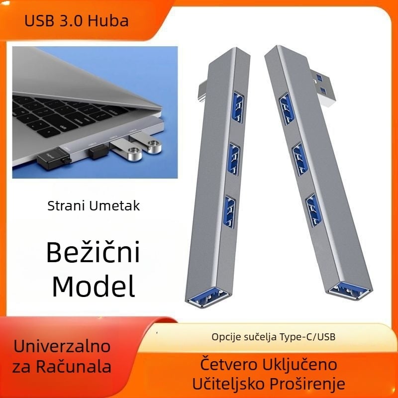 USB 3.0 višestruki proširivač za notebook s Type-C proširnim dokom, 2-portni splitter, bez napajanja