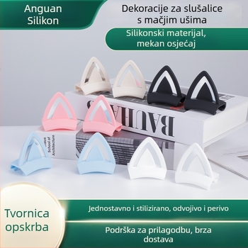 Silikonsko kućište u stilu mačjih ušiju za slušalice s trakom za glavu, više opcija obrade, lansirano 2025.