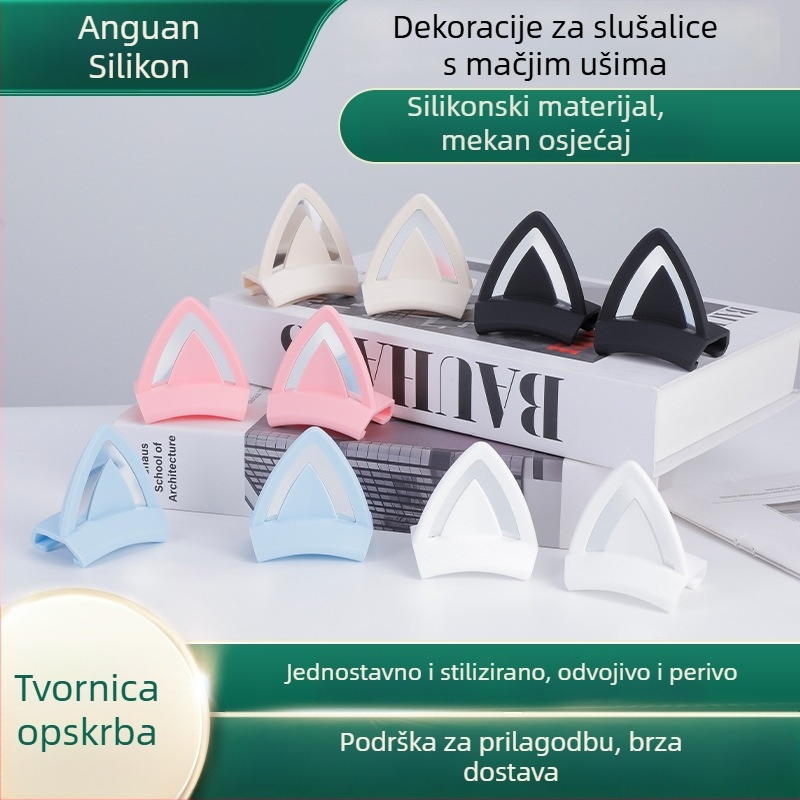 Silikonsko kućište u stilu mačjih ušiju za slušalice s trakom za glavu, više opcija obrade, lansirano 2025.