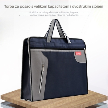 Seven Feathers Platnena torba za dokumente s ručkom, dvostruki zatvarač, 350 g