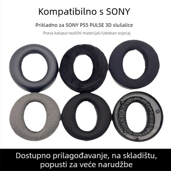Kožna futrola za Sony PS5 PULSE 3D slušalice; materijali: proteinska koža, flanel, mreža, gel; pakiranje: 2 komada; prilagodljivo uz uzorak; 7-dnevno povrat bez razloga