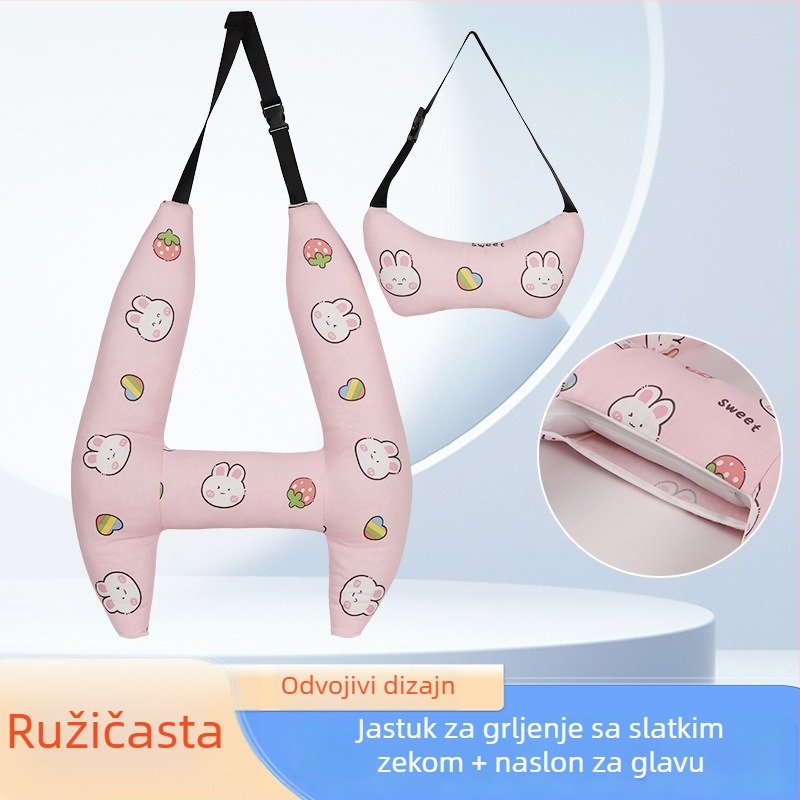 Dječji jastuk za vrat u autu za duga putovanja, stražnje sjedalo