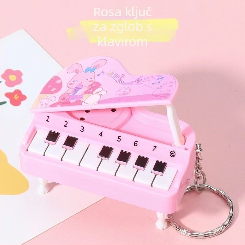 Mini stolni klavirski privjesak s glazbenom funkcijom – plastična interaktivna edukativna igračka za uzrast 7–14 godina, potiče koordinaciju ruka-oko i kognitivni razvoj