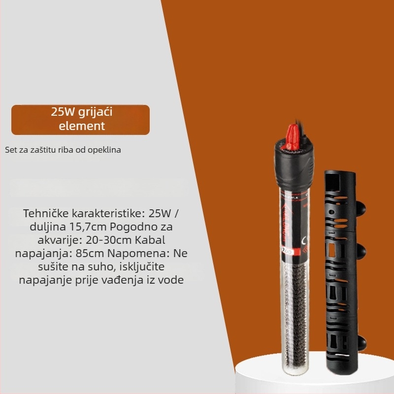 Grijajuća šipka za akvarij – mini, ultra kratka, automatska kontrola temperature, otporna na eksploziju, branda Unique, snaga: druga, materijal: drugi