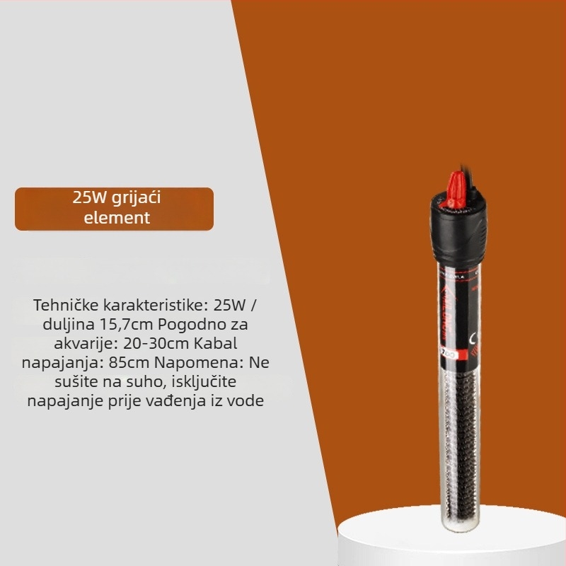 Grijajuća šipka za akvarij – mini, ultra kratka, automatska kontrola temperature, otporna na eksploziju, branda Unique, snaga: druga, materijal: drugi