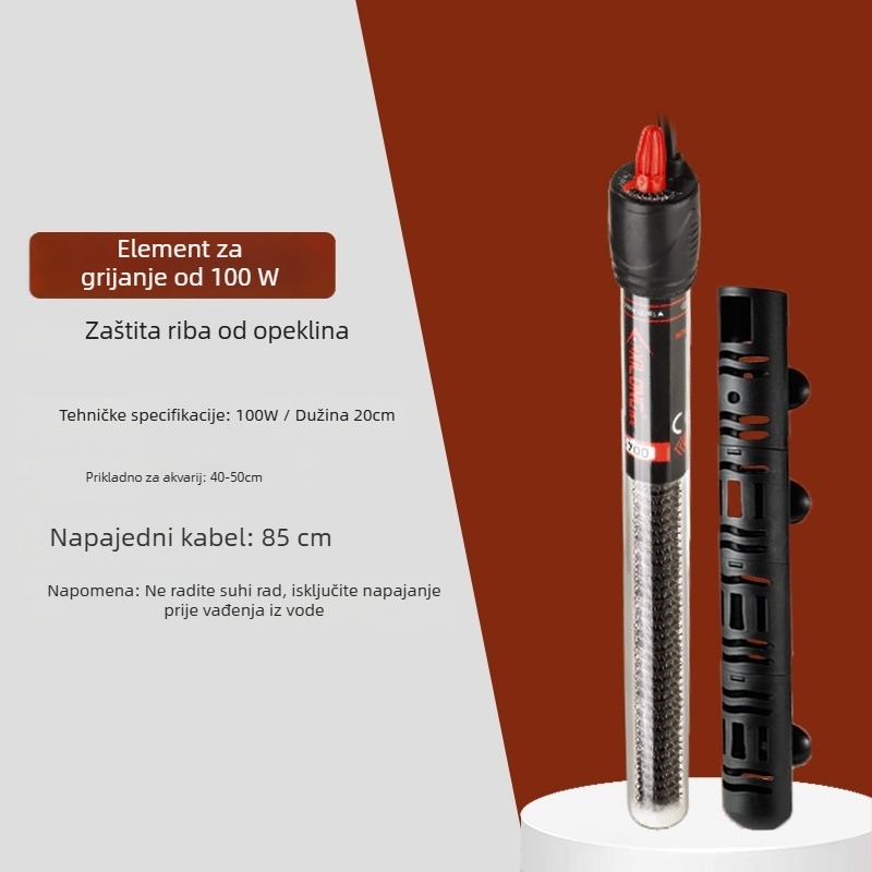 Grijajuća šipka za akvarij – mini, ultra kratka, automatska kontrola temperature, otporna na eksploziju, branda Unique, snaga: druga, materijal: drugi