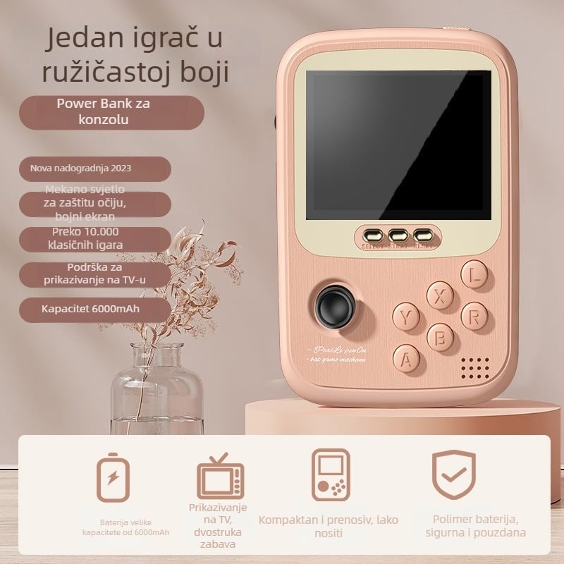 Ručna gameska konzola s power bankom, dvostruki joystick arcade, 2 igrača, model Q19, TYPE-C, bežično, kompatibilno s PC
